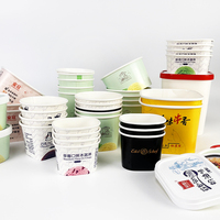 Prix usine crème emballage jetable écologique crème glacée gobelets en papier avec couvercle cuillère