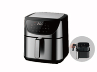 Friteuse à air numérique à double cuve avec grand écran couleur et fenêtre de visualisation, capacités 2.5L, 5.0L, 6.0L, 8L, 9L, 10L, 11L, 12L