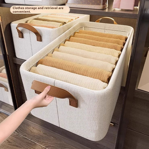 صناديق تخزين قماشية مخصصة لتنظيم الملابس الداخلية والألعاب، قابلة للطي وتستخدم كفاصل للأدراج لتخزين الجينز والملابس في خزانة المنزل - Product Image 4