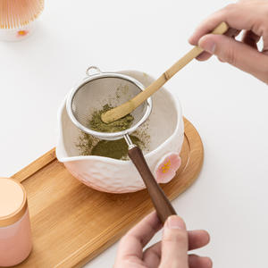 Juego de Tazas de Matcha de Cerámica Hechas a Mano JY con Caja de Cuero y Bandeja, 8 Piezas, Estilo Japonés para Ceremonia del Té, Soporte para Chasen - Product Image 3
