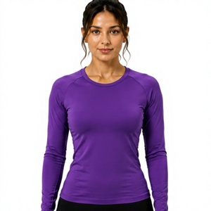 Haut de sous-blouse à manches longues pour femme, froncé, coupe ajustée, en mélange de coton, pour uniforme médical, infirmière, hôpital, OEM - Product Image 1