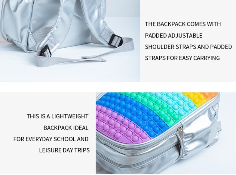 Kids School Backpack - Lightweight Small Backpack With Bubble Pattern, For Girls & Boys (24x15x32 Cm) - View #11