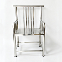 Chaise de salle à manger industrielle robuste en acier inoxydable OEM, chaise de thé écologique pour restaurant, café, hôtel, restauration