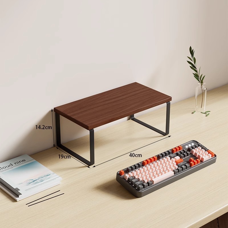 Small size 40X19X14.2CM, walnut color, black frame