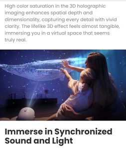 2025ใหม่การฉาย3D ตาเปล่าปรับความยาวโฟกัสได้ปรับได้ลำโพงบลูทูธเสียงสีขาวฉาก DIY - Product Image 6