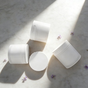 Flip Makeup Remover Cotton <b>Jar</b> With Clip PP <b>Plastic</b> Cosmetic Lotion Container 100g for Body Scrub and Face Cream - Product Image 3