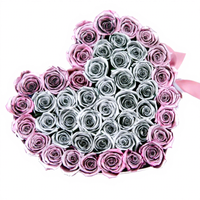 Cadeau de Noël pour la Saint-Valentin, Roses éternelles, boîte en forme de cœur de luxe, roses éternelles préservées