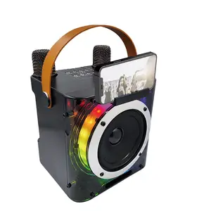 3D stereo lautsprecher tragbarer drahtloser bluetooth lautsprecher karaoke mit kostenlosem mikrofon mit ständer