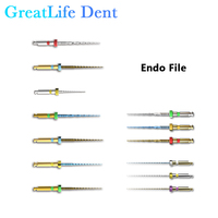 Greatlife Dent 6PCS Limas Rotatorias Dentales Endodónticas Activadas por Calor para Uso con Motor, 25mm, Cónicas Azules para Tratamiento de Conducto Radicular