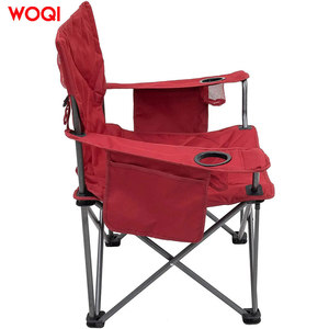 Silla de playa plegable Woqi para exteriores, roja, de tela Oxford 600D, con portavasos y bolsillo de almacenamiento. - Product Image 2