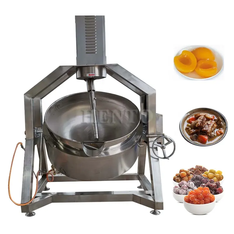 Fruit Jam Curry Sauce Sandwich Pot With Agitator / Oil Jacketed Cook Kettles 200L / Multi-cooker Pot Electric