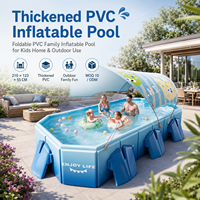 Verstärkter PVC-Pool, Faltbarer PVC-Familienpool, Thermostatischer Wasserspielpool für Kinder, für Zuhause & Outdoor-Nutzung