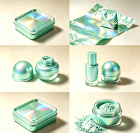 Poudre de pigment métallique holographique certifiée GUANZUN vert menthe 36M, pigment de revêtement à longue durée de vie, encre de sérigraphie