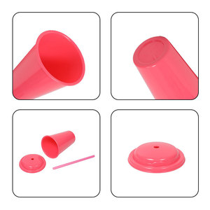 Shang Kou Ai <b>Reusable</b> Plastic Straw <b>Cup</b> <b>With</b> <b>Lid</b> Portable Drinkware For Camping And Daily Use - Product Image 2