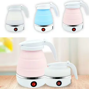 Small travel outdoor kettle mini folding kettle portable electrothermal silicone kettle cross-border retractable