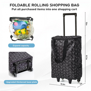 Factory New Arrival Large Capacity Folding Shopping <b>Trolley</b> Bag Reusable <b>Trolley</b> Grocery Bag for Shopping Daily Life - Product Image 2