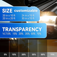 Película PDLC Deekus PDLC-BLACK para Ventanas de Coche, Vidrio Inteligente Conmutable con Tinte Eléctrico de Baja Opacidad para Privacidad