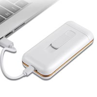 Briquet électrique personnalisé avec logo, boîte à cigarettes en plastique, fumée fine, briquet rechargeable USB portable avec étui à cigarettes pour femmes