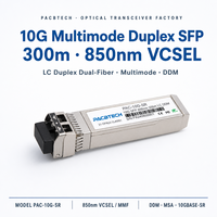 Module SFP+ 10G SR Multimode Duplex LC Gigabit 850nm 300m MMF Fibre Optique pour Switch/Routeur/Carte Réseau