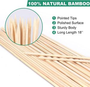 使い捨てBbqスティック3mm、4mmm、5mm天然Bbqバーベキュー串スティック - Product Image 6