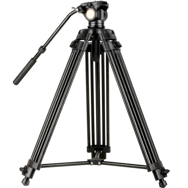 Professional Heavy Duty Video Tripod with Fluid Drag Head Hydraulic Camera Tripod Stand for DSLR Film Camcorder Shooting