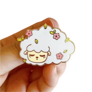 Custom Gold Metal Hard Enamel Sheep Enamel Pin Anime Animal Jacket Pin Factory Free Artworks Lapel Pin Badge with Backing Card