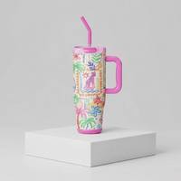 Tazza da Viaggio Isolata 40oz in Acciaio Inox con Doppio Uso, Personalizzabile, per Caffè e Bevande, con Cannuccia e Manico
