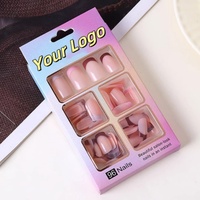 96 pièces blanc noir français lignes simples presse sur les ongles amande cercueil faux ongles ensemble bricolage Salon faux ongles