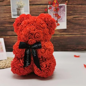 Oso de Peluche BLH con <span class=keywords><strong>Rosa</strong></span> de Espuma de Polietileno Hecho a Mano, Regalo Romántico para el Día de San Valentín, Graduación, Pascua, 25 cm - Product Image 2