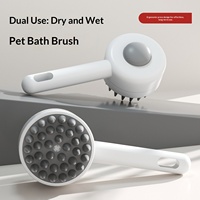 Brosse de bain et de massage pour animaux Find My Tail avec peigne - Matériau TPR, distributeur de liquide facile à utiliser pour chiens, chats et petits animaux