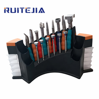 Kit de réglage multifonctionnel pour lunettes en acier inoxydable : 9 pinces + 6 tournevis avec support pour outils manuels
