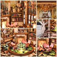 Kit de puzzle en bois 3D pour coin lecture, maison de poupée miniature, modèle de construction DIY, boîte à musique avec lumière LED, décoration d'intérieur, cadeau fait main