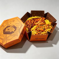 Faltbare Papier-Takeaway-Behälter Einweg-Lunchbox für Gebratenen Reis Gegrilltes Hähnchen Halal Biryani Mandi Bukhari Reisbox Schüssel