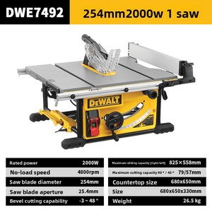   Scie à <span class=keywords><strong>table</strong></span> DWE7492 2000W 250mm, coupe 77mm, déplacement latéral 825mm, guide à crémaillère - Product Image 3