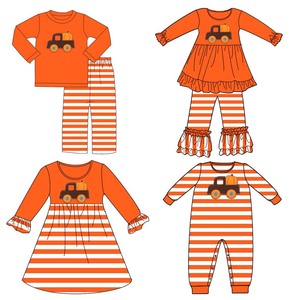 Conjuntos de Ropa de Dos Piezas para Niñas, Vestidos de Invierno de Manga Larga con Estampado de Calabaza de Algodón 2022, Conjuntos de Ropa para Halloween - Product Image 1