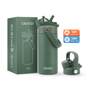 Borraccia Termica Sportiva Personalizzata con Logo, Tumbler da Viaggio, Bottiglia d'Acqua in Acciaio Inox Isolata Sottovuoto da 14/<span class=keywords><strong>18</strong></span> Once per Bambini e Scuola - Product Image 1