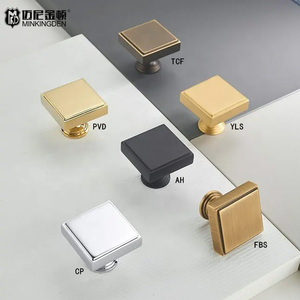Kenop Kabinet Minimalis Mewah Persegi dari Kuningan untuk Furnitur, Laci Dapur, Gagang Pintu Kabinet, Dekorasi Perangkat Keras - Product Image 1