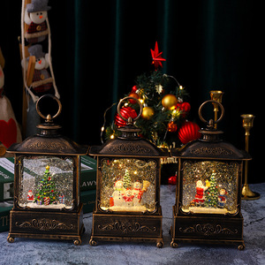 Décorations de Noël, lanternes de Noël, lanternes du Père Noël, lumières scintillantes avec musique, ornements lumineux rétro pour bureau. - Product Image 1