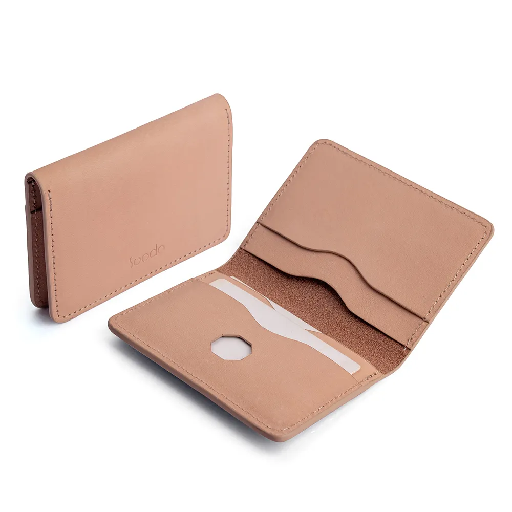 Hand-made Short Wallets Purses Women Men Clutch Vegetable Tanned Leather Thin Wallet Card Holder
