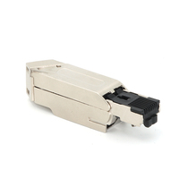 Connecteur RJ45 plaqué or KRONZ, oblique 4/8 broches, câblable sur site, boîtier métallique IP20, ensemble fiche et prise