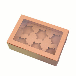 Số Lượng Lớn Giấy Sóng Lỗ Muffin Cup Bánh Bao Bì Hộp Bán Buôn Tùy Chỉnh Mini Cupcake Box - Product Image 4