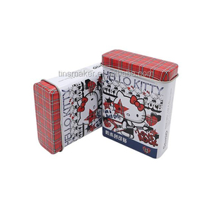 Boîte d'emballage en métal pour pansement adhésif avec couvercle à charnière Forme rectangulaire pour biscuits alimentaires Bonbons Aliments pour animaux de compagnie - Product Image 1