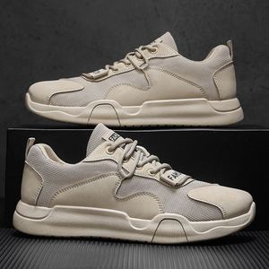 Chaussures de course décontractées pour hommes, basses, respirantes, durables, en microfibre, style rétro, tendance, avec lacets - Product Image 1