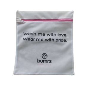 Borsa da bucato personalizzata A rete Fine una borsa per il lavaggio del reggiseno con cerniera rosa per calze - Product Image 1