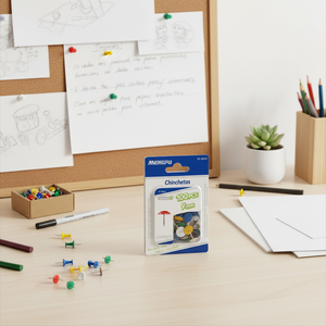 Mengfu, chinchetas de Metal coloridas de 9mm, 100 Uds., alfileres de dibujo con cabezales de plástico hechos en China para uso en oficina y hogar - Product Image 2