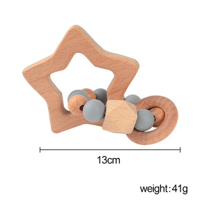 Anneaux de dentition en bois de frêne souple Shine Pep, jouet musical pour nouveau-né, bracelets unisexes pour le soin et le jeu, 0-24 mois - Product Image 6
