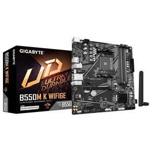 ขายดีเมนบอร์ด B550M DDR4 WIFI6E กิกะไบต์ B550M <span class=keywords><strong>K</strong></span> ช่องเสียบ AM4 AMD สำหรับเล่นเกมเมนบอร์ดคอมพิวเตอร์แรม DDR4 B550M - Product Image 1