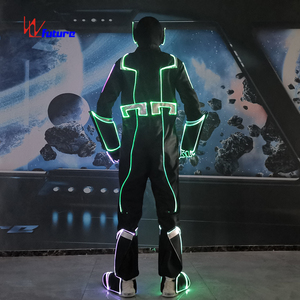 Future Creative Red Spiderman Cosplay disfraz LED ropa Spider Man traje hombres pantalones adultos conjuntos luminosos para niños negro 1 pieza - Product Image 3