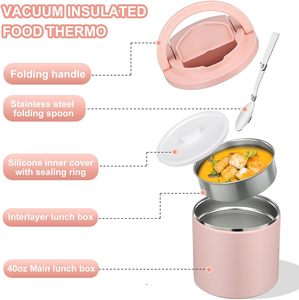 2025 New Arrival Hot Food Vacuum Food Storage <b>Container</b> Stainless Steel Insulated Food Cup Thermoses Lunch Bowl <b>Container</b> - Product Image 3