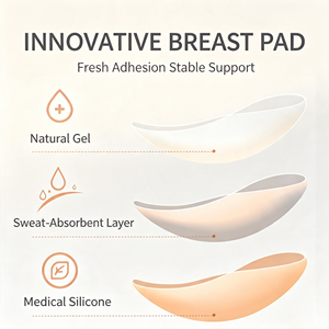 Cache-tétons en silicone réutilisables avec logo personnalisé OEM, invisibles, sans bretelles, push-up, adhésifs, imperméables et sans coutures pour femmes - Product Image 2